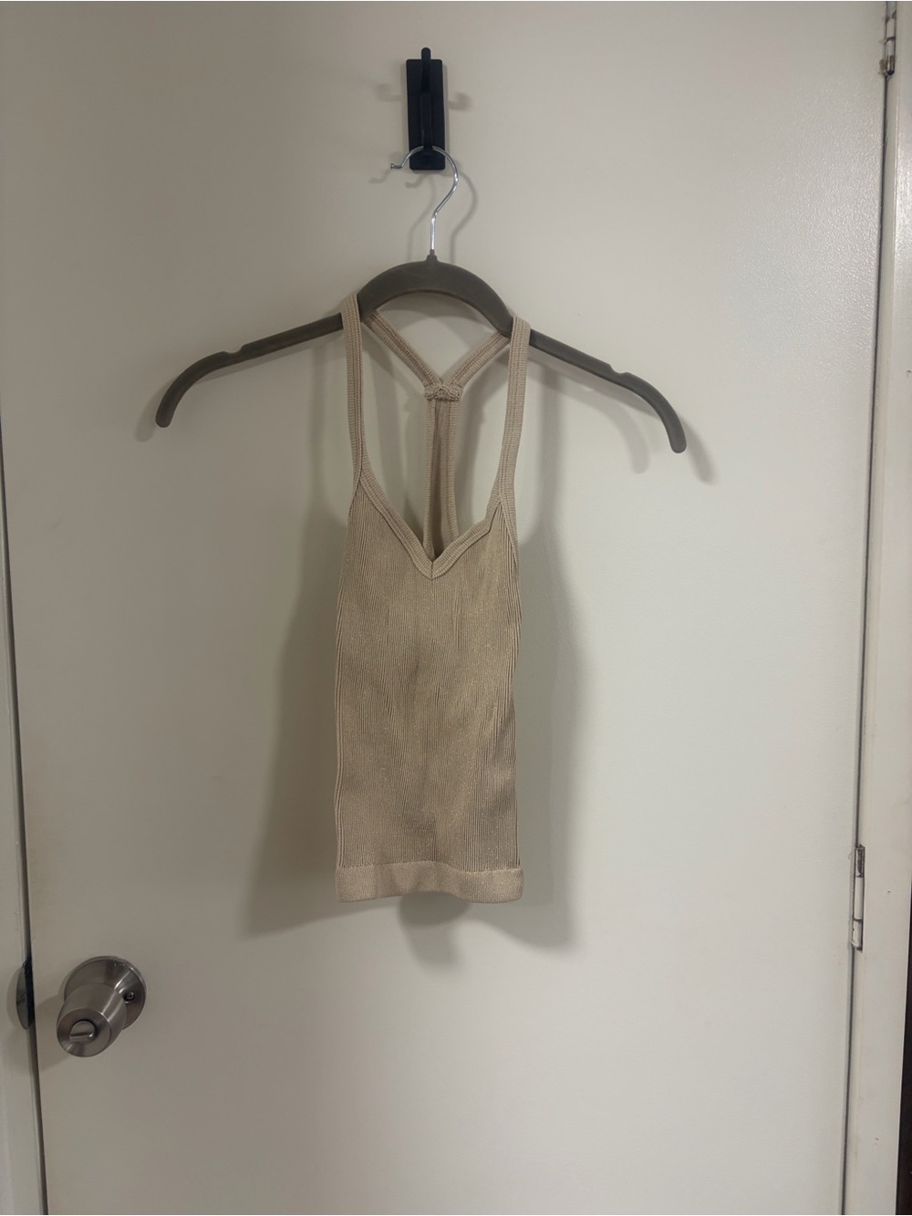 FP Movement by Free People Beige Knit Racerback Tank